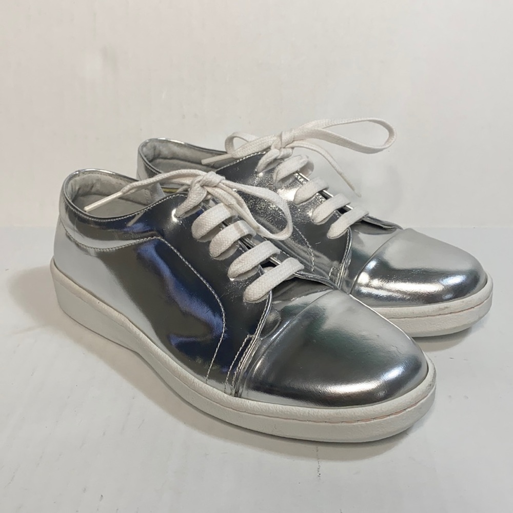 Miista London Adalynn Silver Metallic Sneakers.